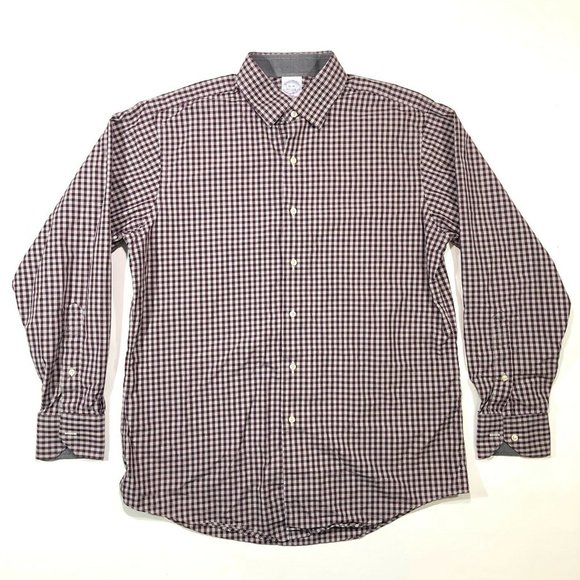 Brooks Brothers 1818 16-34 Plaid Dress Shirt